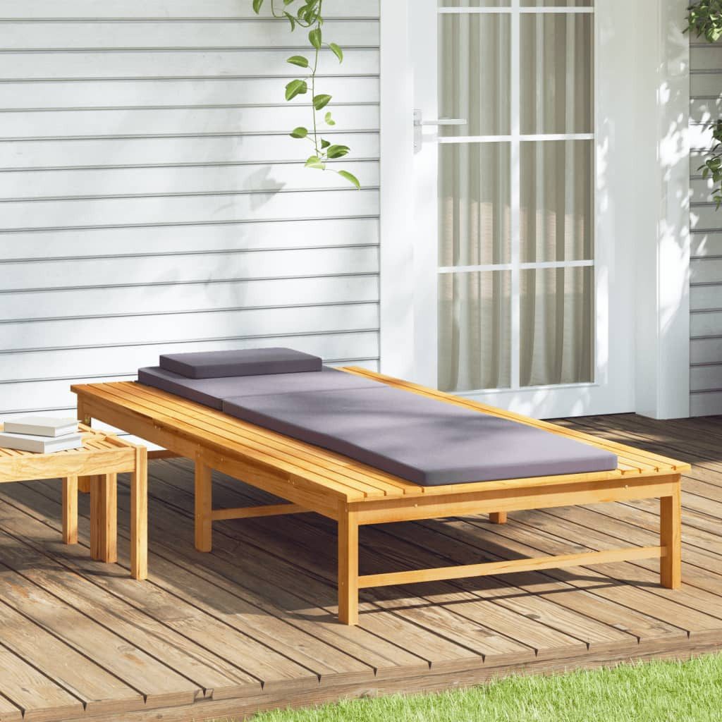 vidaXL Gartenliege Sonnenliege mit Dunkelgrauem Kissen günstig online kaufen