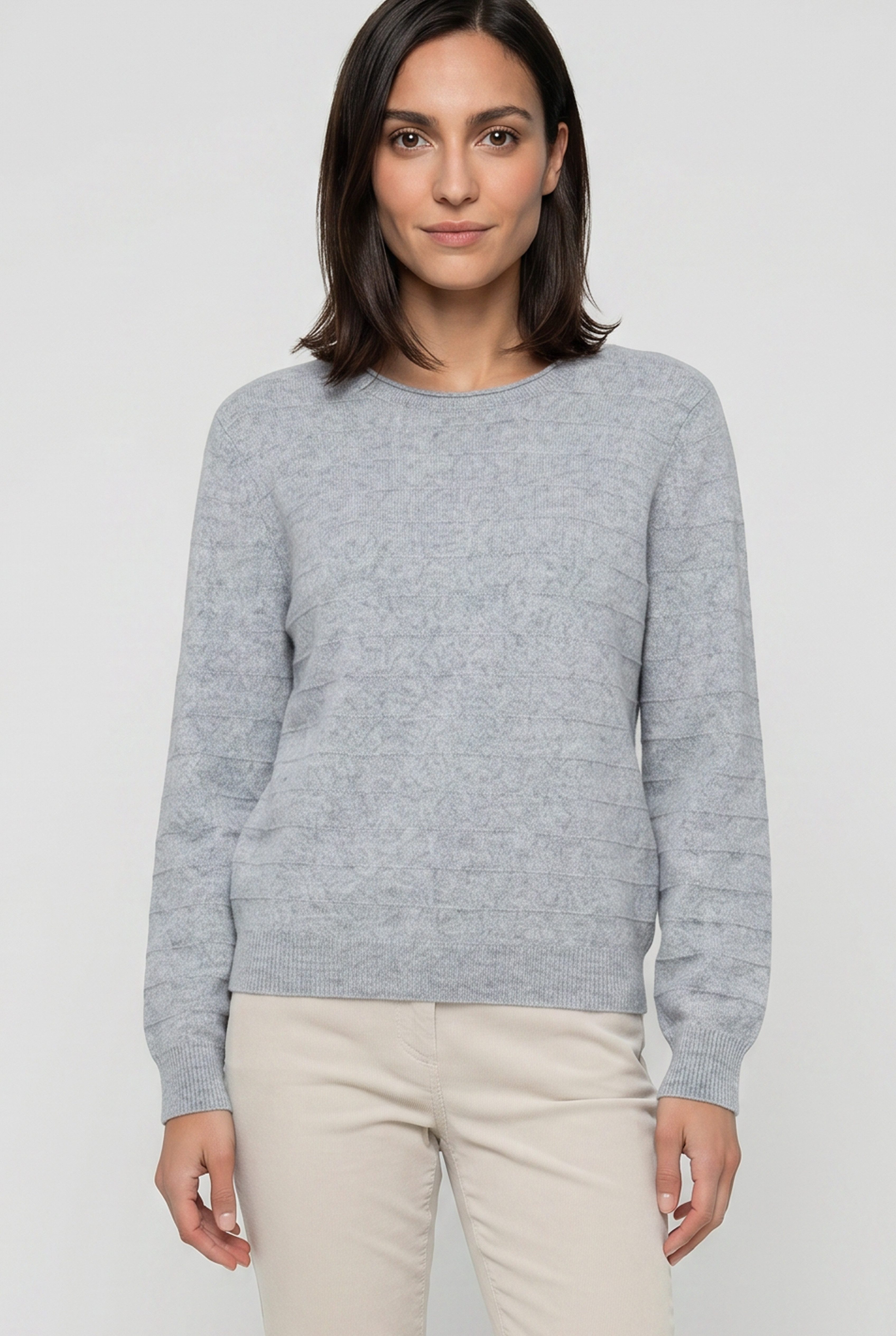 Olsen Strickpullover mit Strukturstrick und leichten Puffärmeln