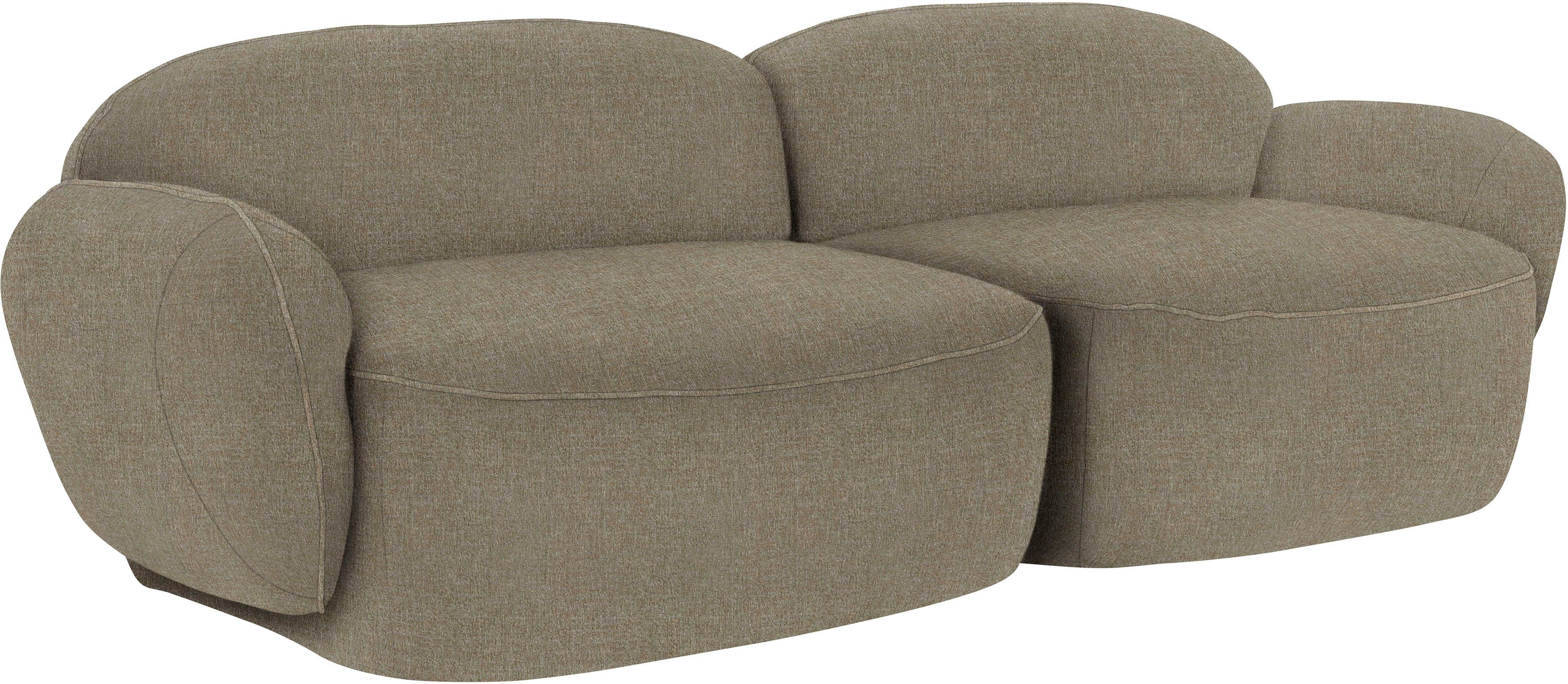 Memoryschaum, Bubble, komfortabel 2,5-Sitzer im furninova skandinavischen Design durch