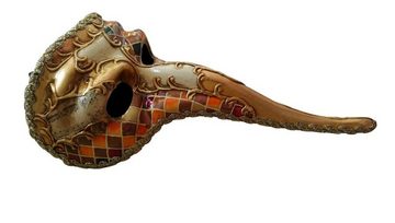 Venezia Originale Verkleidungsmaske Venezianische handgemachte Zanni Karnevalsmaske Deko Venedig Maske 2, Handgefertigt, Handbemalt, Maskenball, Karneval, Halloween, Nase