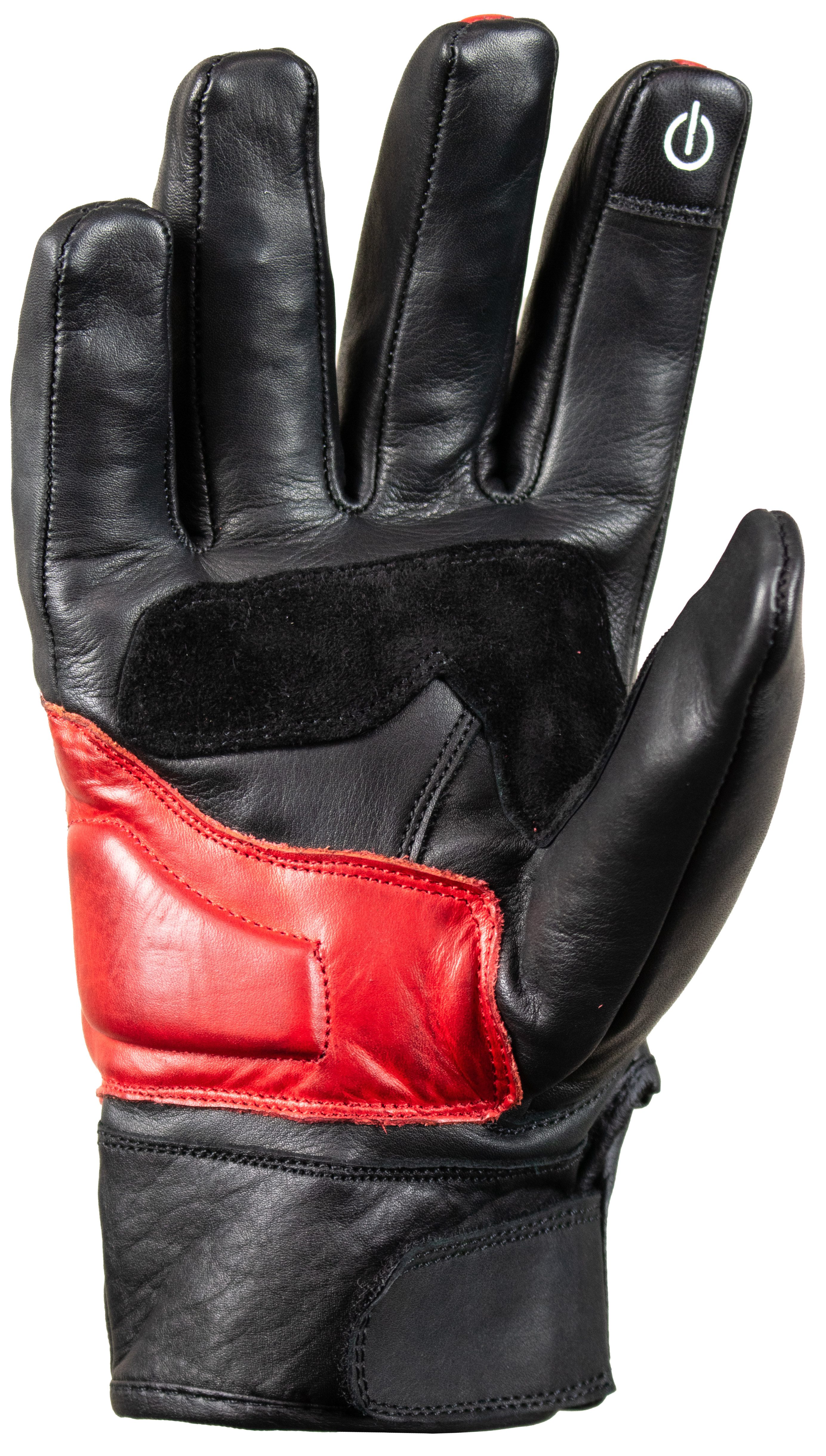 MDM Motorradhandschuhe Retro Motorradhandschuhe Leder mit Knöchelschutz, Touchfunktion Perforierte Ledereinsätze für bessere Luftzirkulation