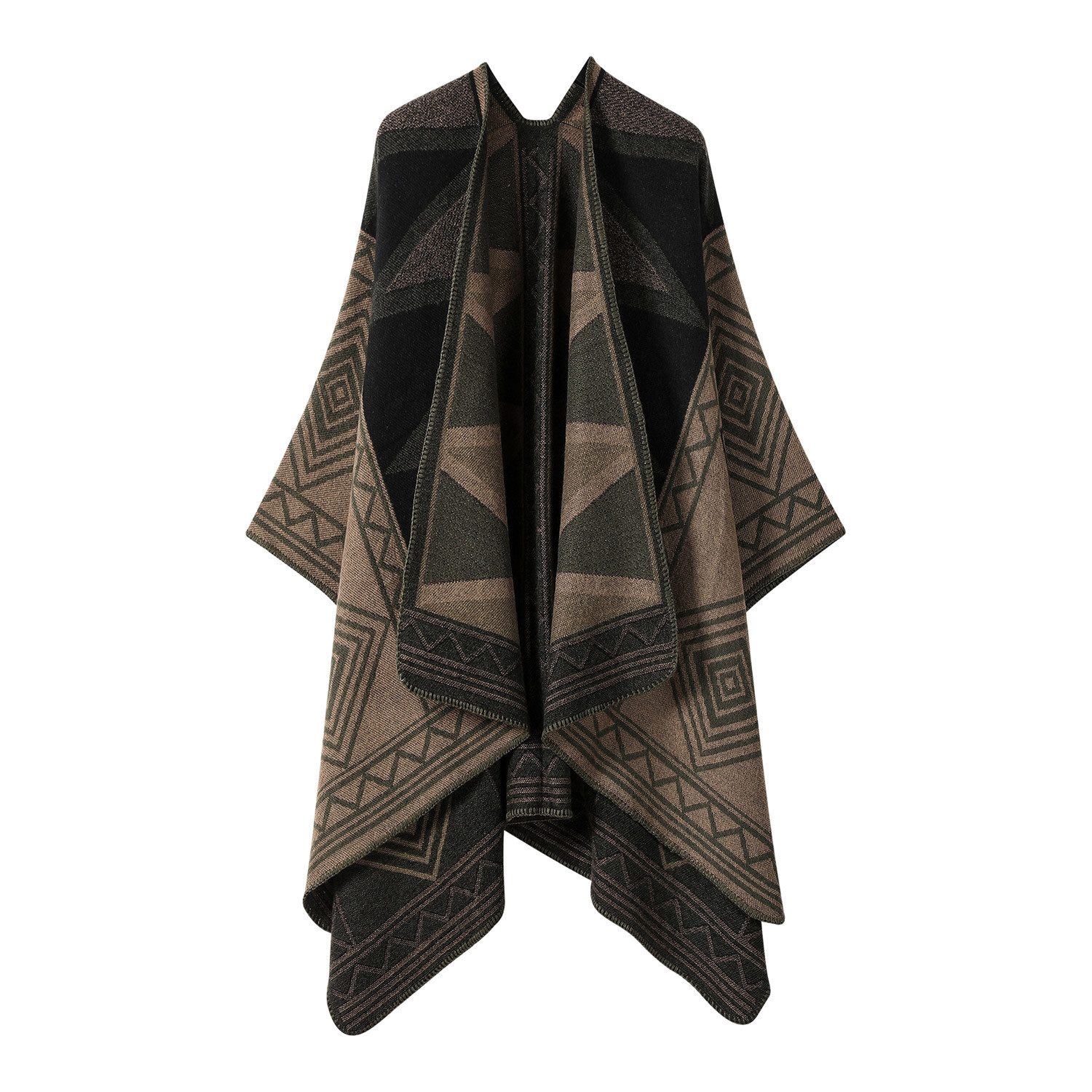 Refttenw Poncho Warmer Damen-Tuch,Vorne öffnender Tuch,Schal günstig online kaufen