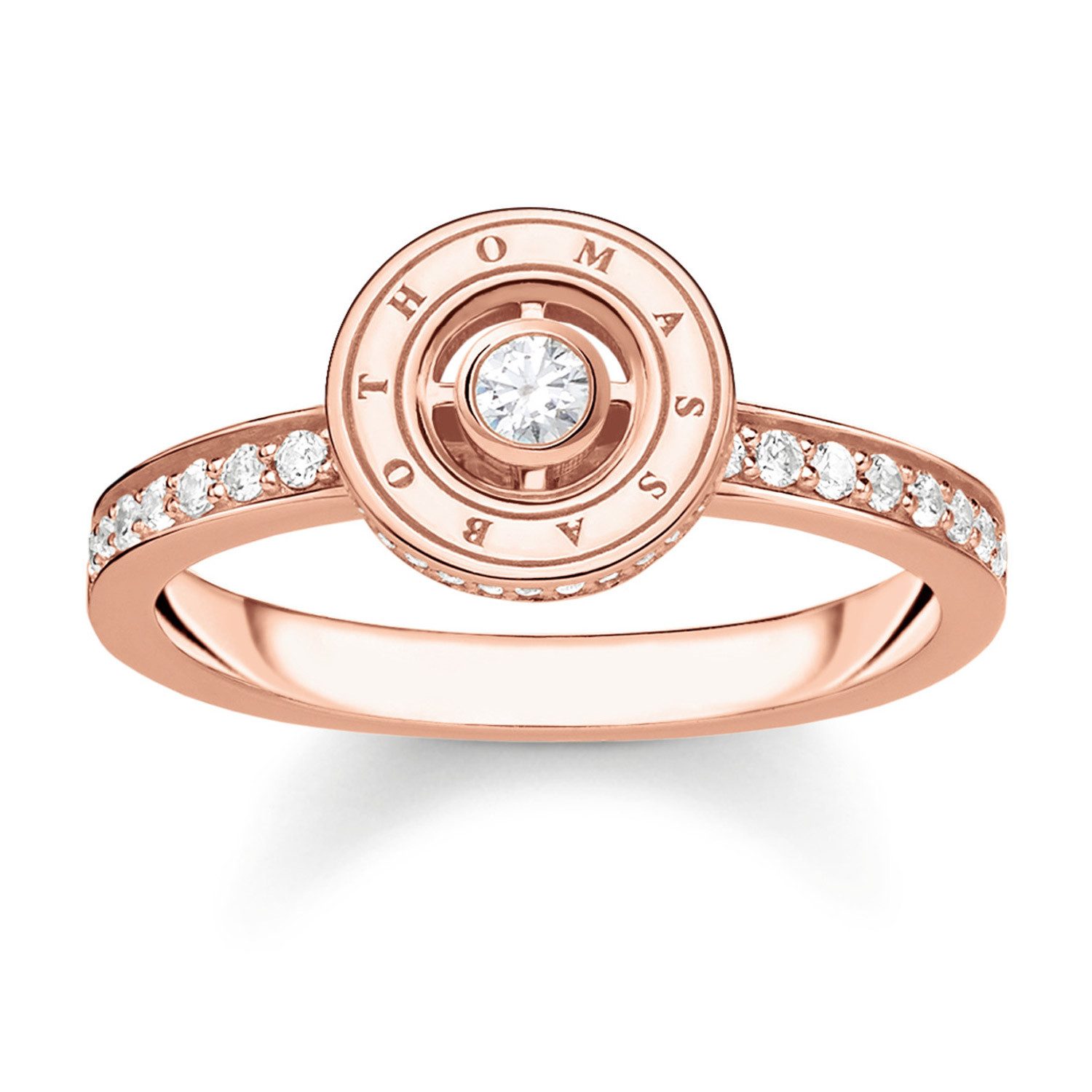 THOMAS SABO Silberring Damen-Kreis mit Weißen en Roségoldfarben