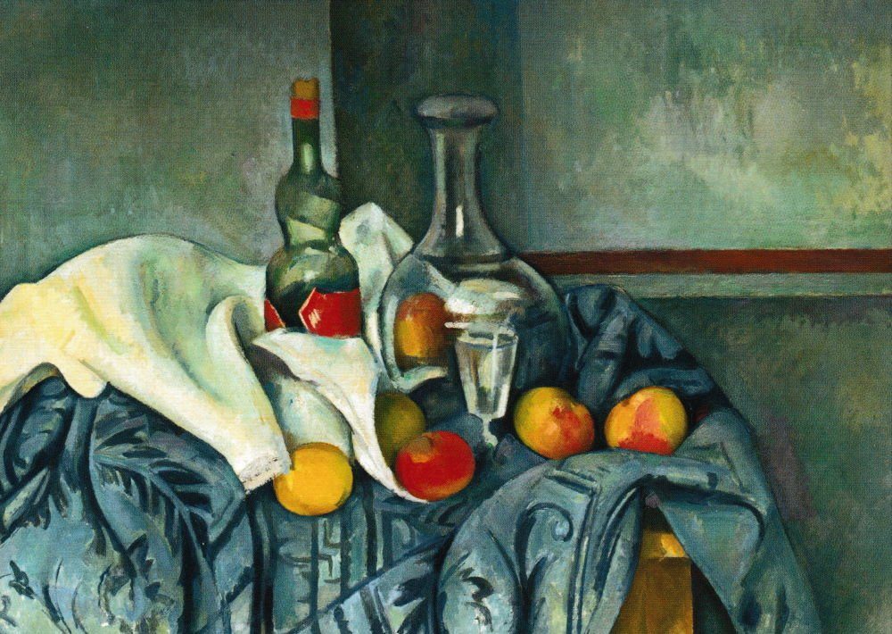 Postkarte Kunstkarte Paul Cézanne "Die Pfefferminzlikörflasche"