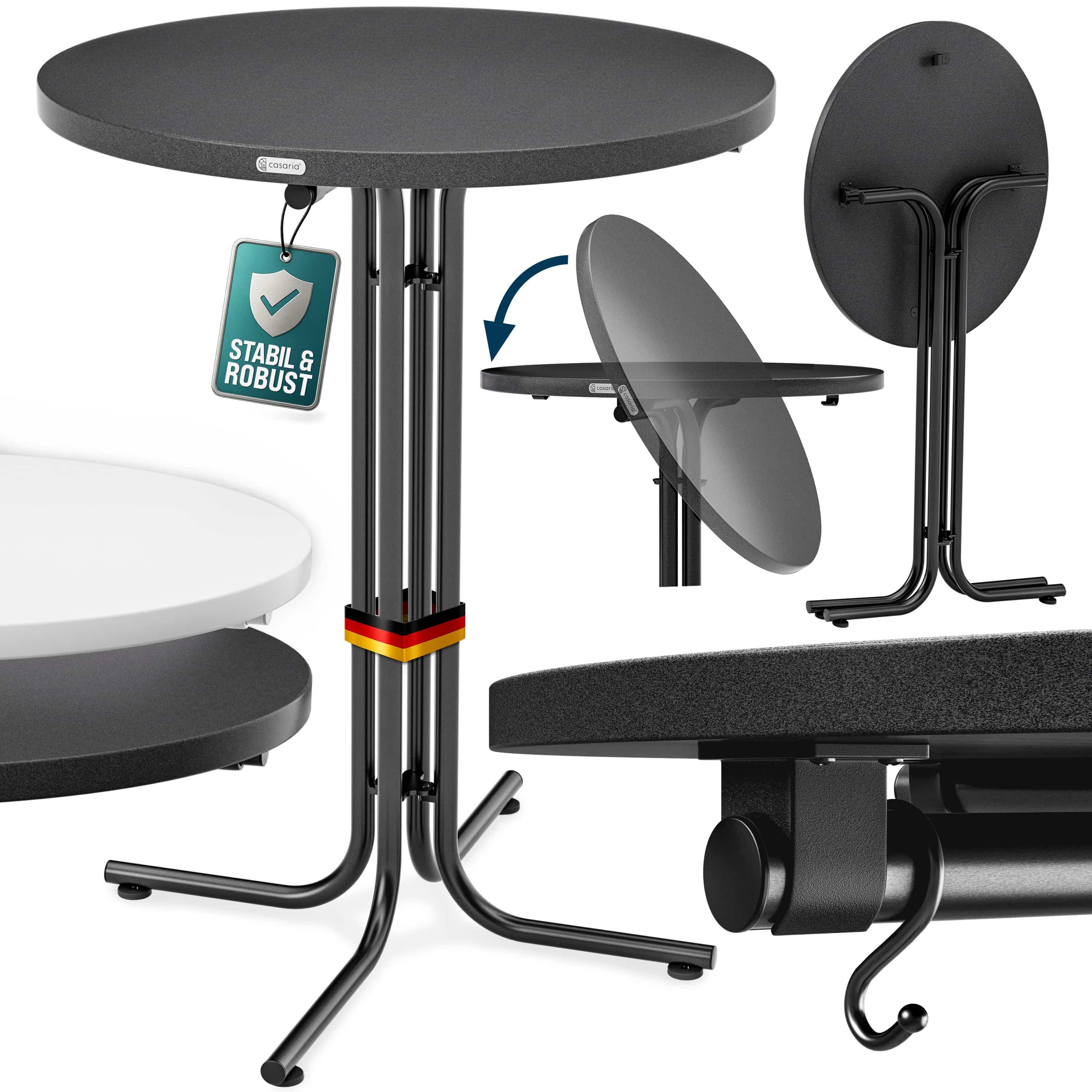 Casaria Stehtisch, Ø70x110 cm klappbar rund Garten Holz Metall Hochtisch Pa günstig online kaufen