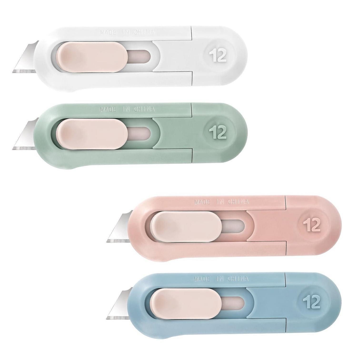 LuxusKollektion Cuttermesser Mini Cuttermesser 4er Pack, einziehbar