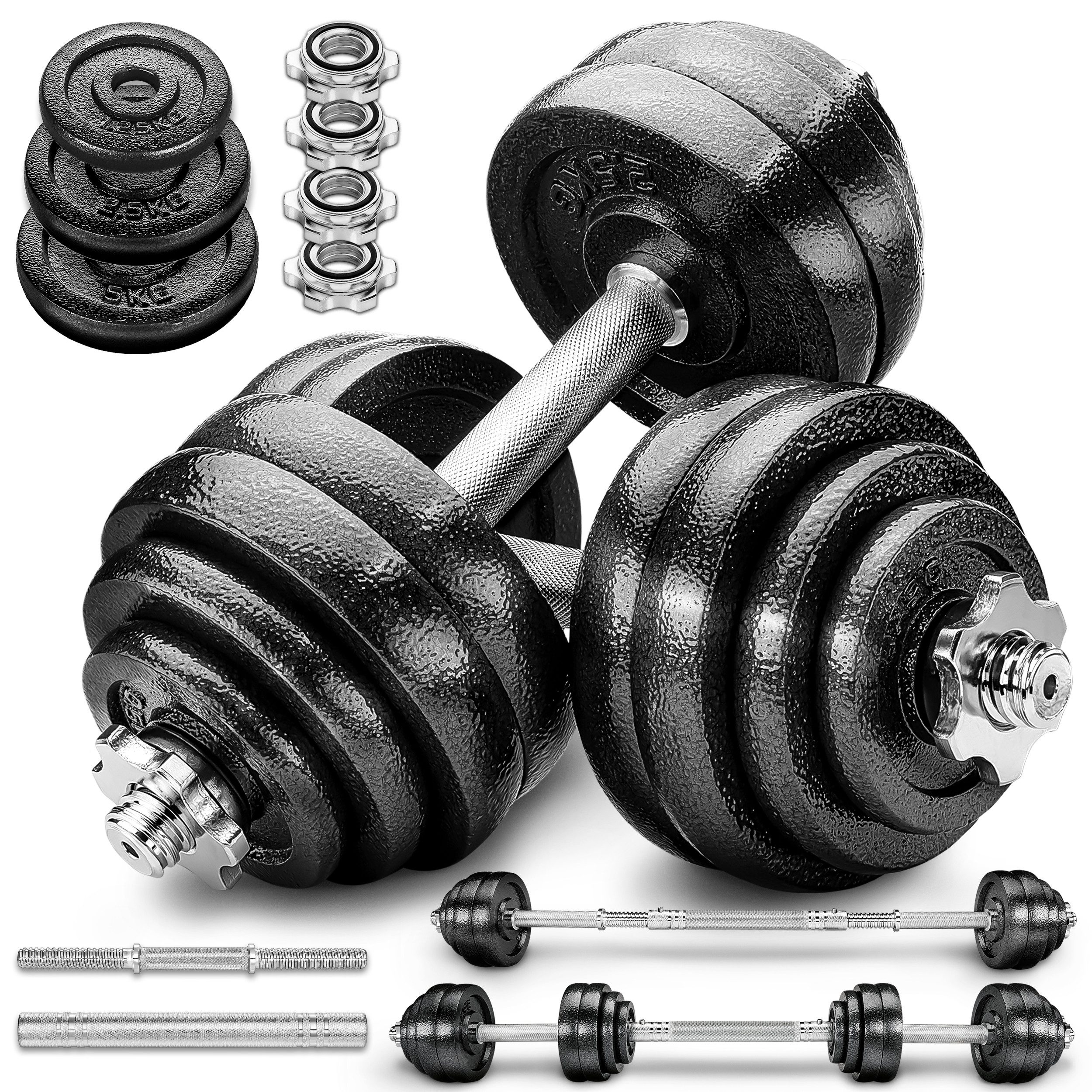 RE:SPORT Hantel-Set, 2 in 1 Hanteln Set, Hantelset Gusseisen verstellbar