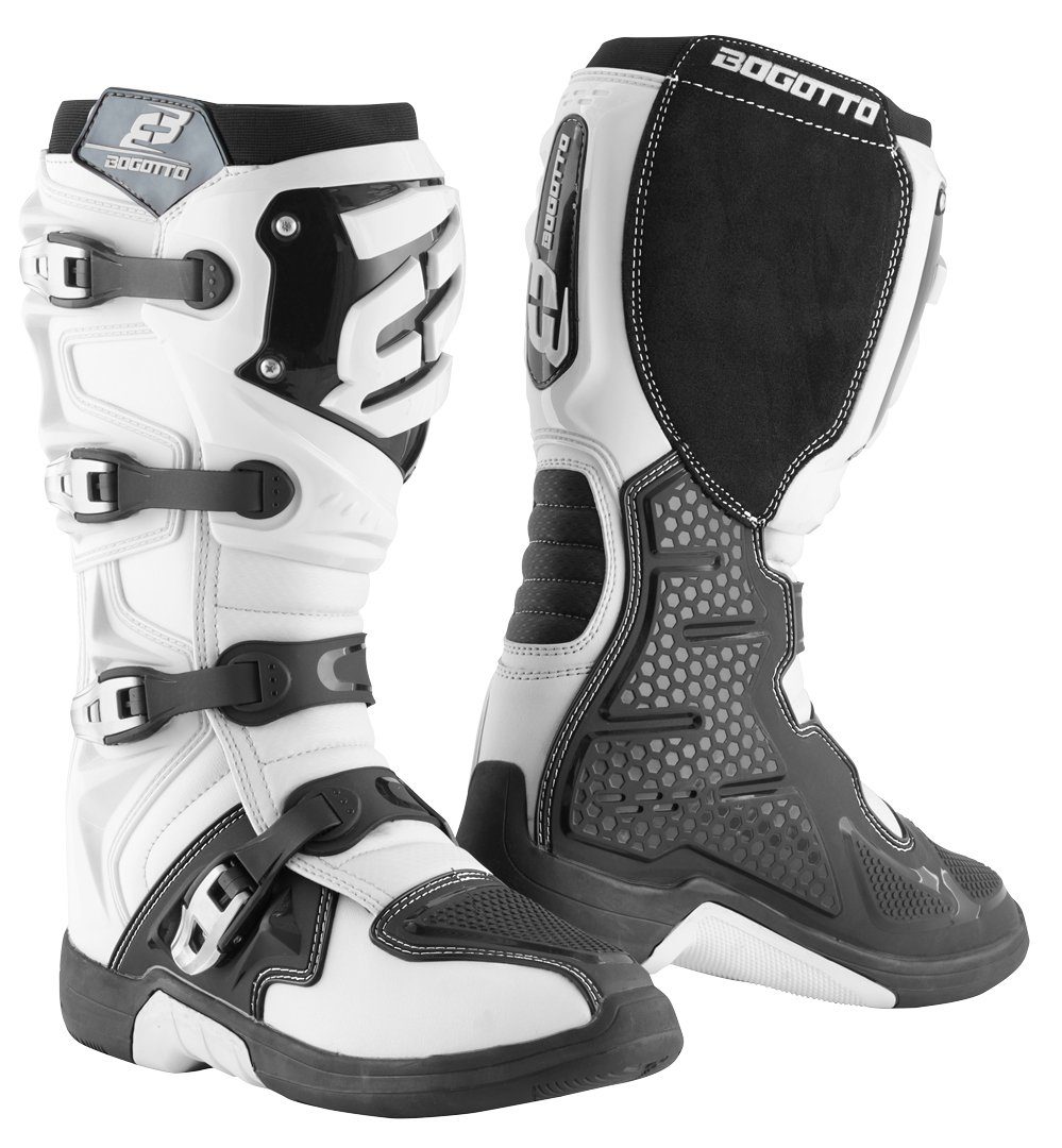 Motorradstiefel Motocross Bogotto White/Black MX-6 Stiefel