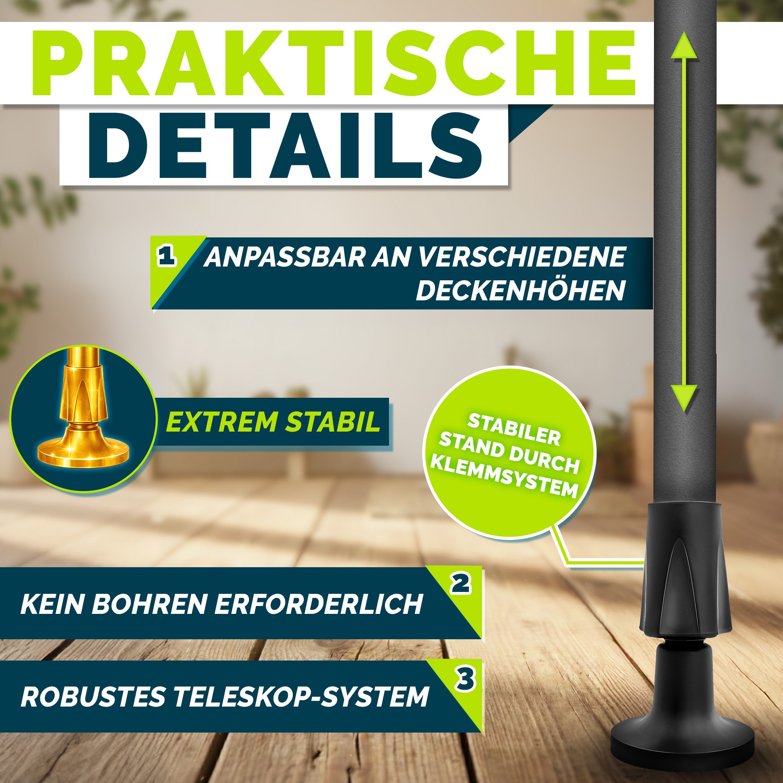 tillvex Klemmmarkise tillvex© Klemmmarkise Senkrechtmarkise Außen Balkon oh günstig online kaufen