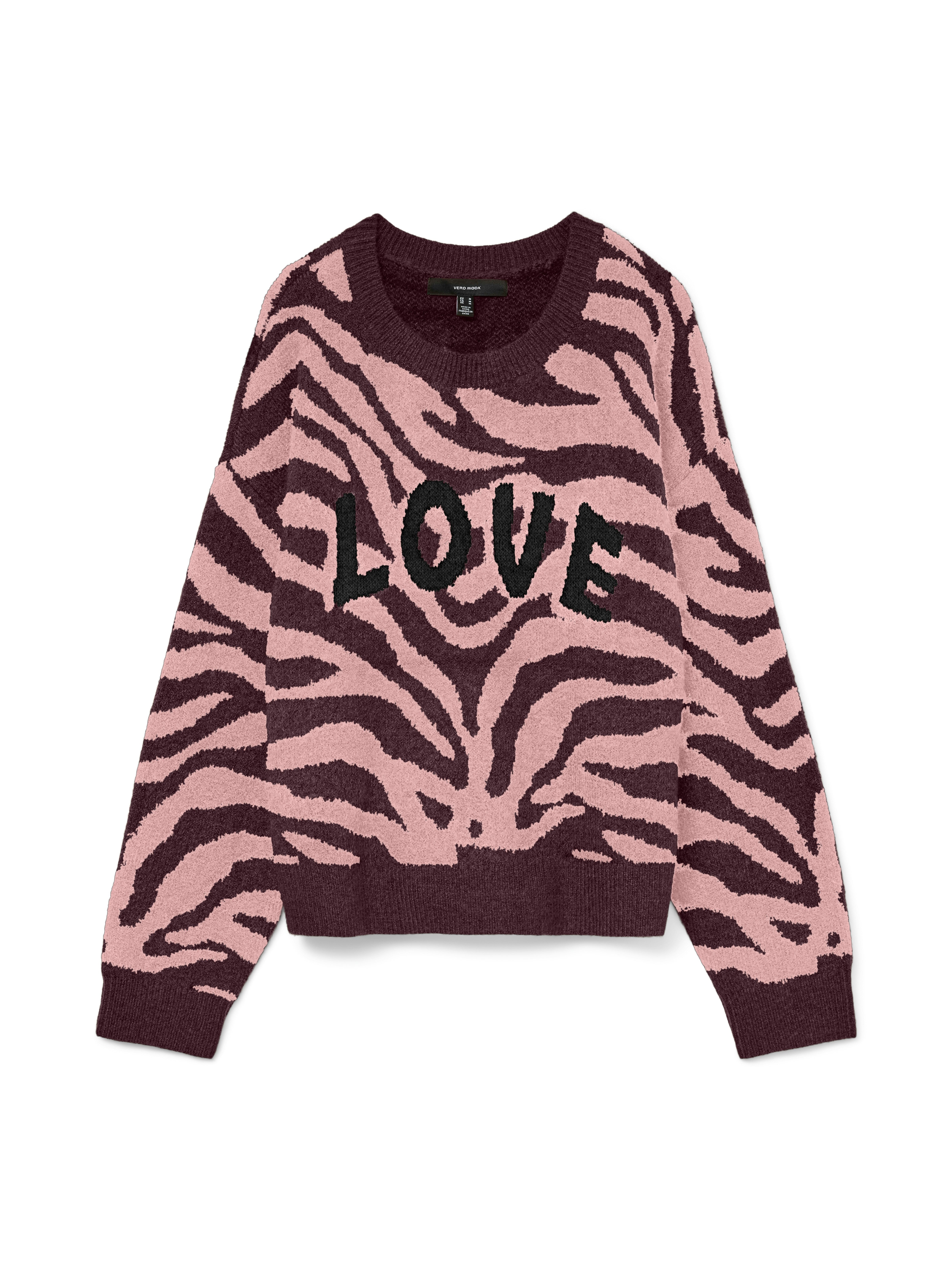 Winetasting Pattern:W. PINK DOGWOOD ZEBRA PATTERN + BLACK TEXT