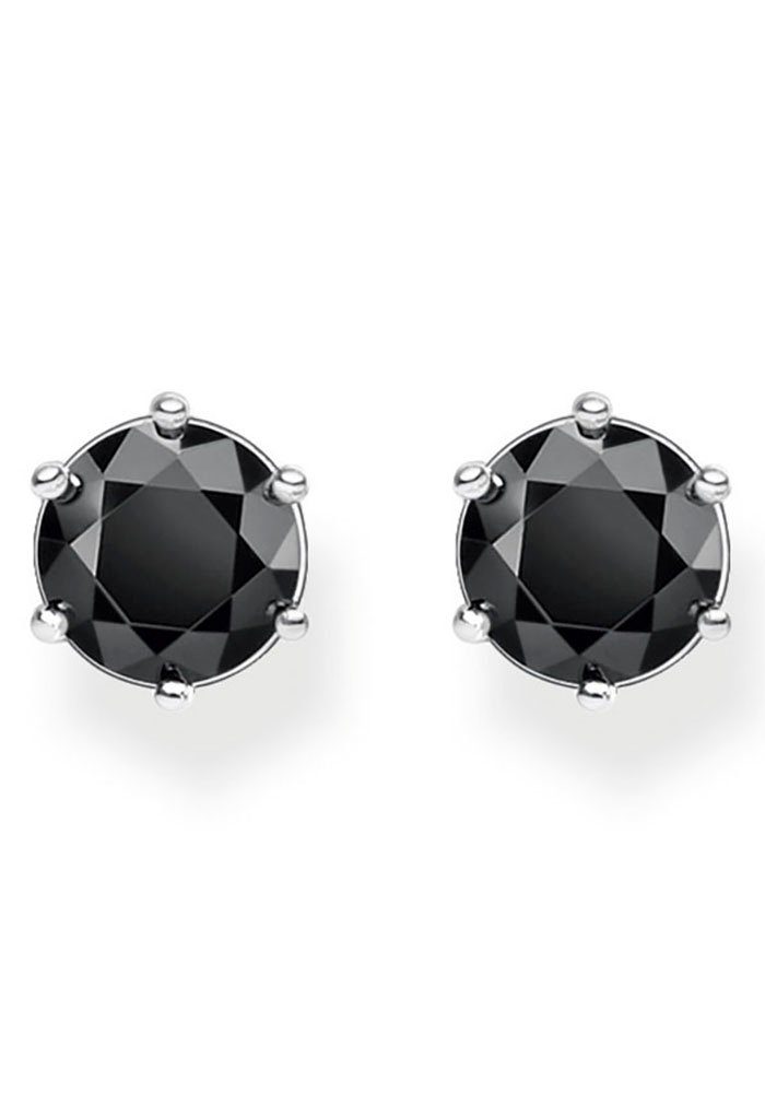 THOMAS SABO Paar Ohrstecker Schwarzer Stein, H1964-051-11, mit Zirkonia (synth)