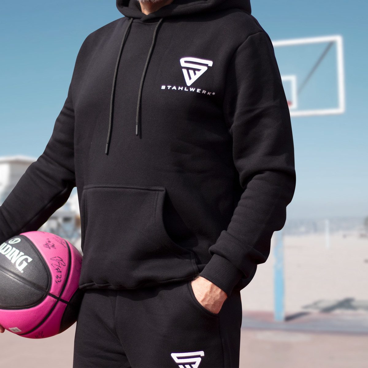 STAHLWERK Hoodie Kapuzenpulli Kapuzenpullover Schwarz Größe: XXXL (Packung, 1-tlg) in Unifarbe mit lizensiertem Print, mit Kapuze