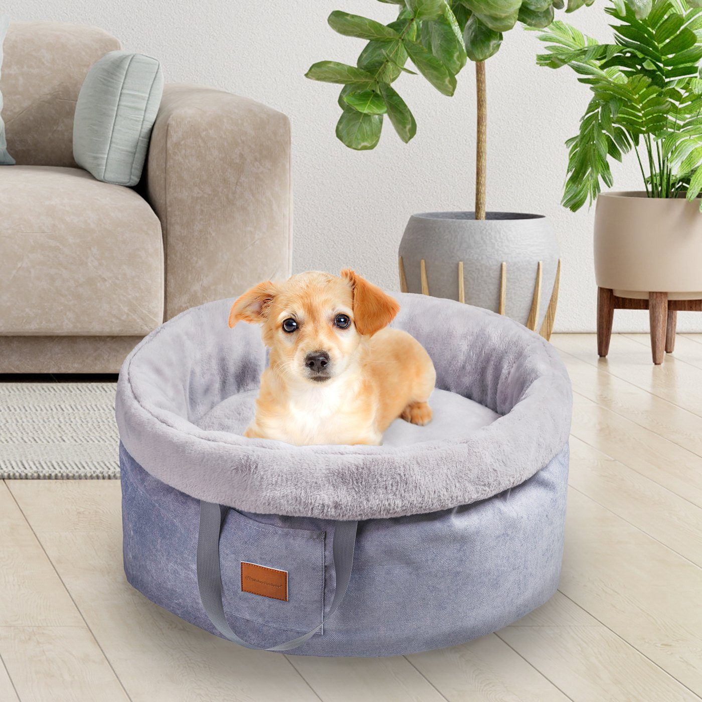 Wahre Tierliebe Hundekorb - Das Original - Orthopädischer Hundekorb "Easy", 100% Premium Polyester, verschiedene Größen und Farben, mit Trageschlaufe