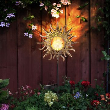 etc-shop LED Solarleuchte, LED-Leuchtmittel fest verbaut, Warmweiß, Gartendeko für draußen Sonne Solarlampen für Außen stehend