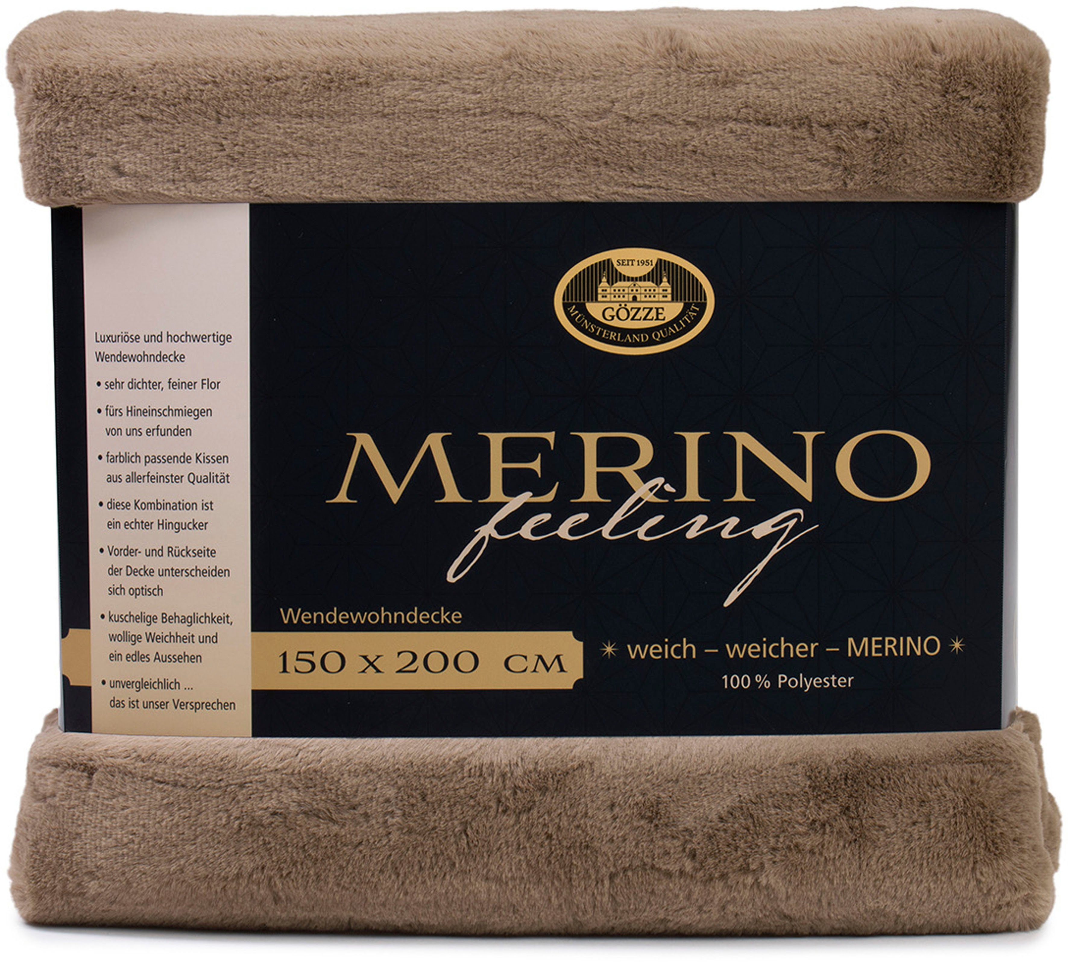 Wohndecke Merino Wendewohndecke, Gözze, kuschelig weich