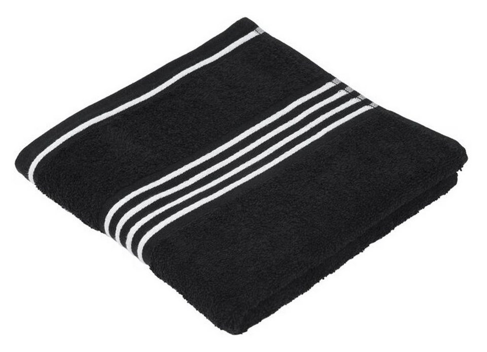 Gözze Handtuch RIO, schwarz mit weißen Streifen, Baumwolle (1-St)