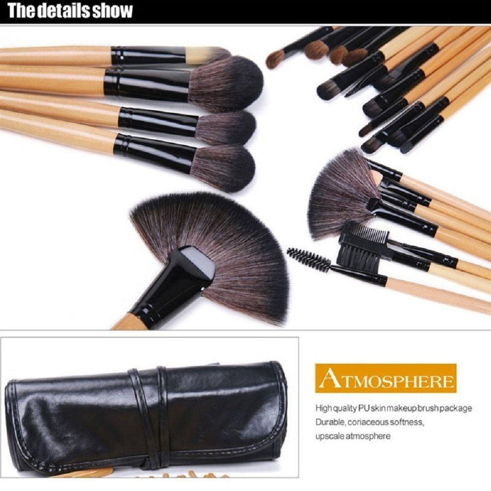 wood 24 Make-up autolock Premium Set Make-up Stick stücke Pinsel synthetische, Pinsel