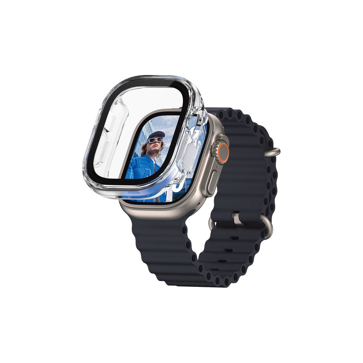 CARE by PanzerGlass Displayschutzglas Full Body Protection für Apple Watch Ultra, Apple Watch Ultra 2, Displayschutzfolie, Schutzfolie, Bildschirmschutz, kratz- & stoßfest