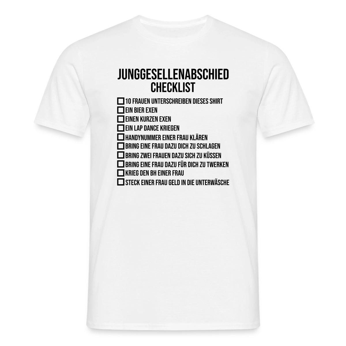 T-Shirt JGA Team Bräutigam Junggesellenabschied Checkliste Aufgaben Männer T-S