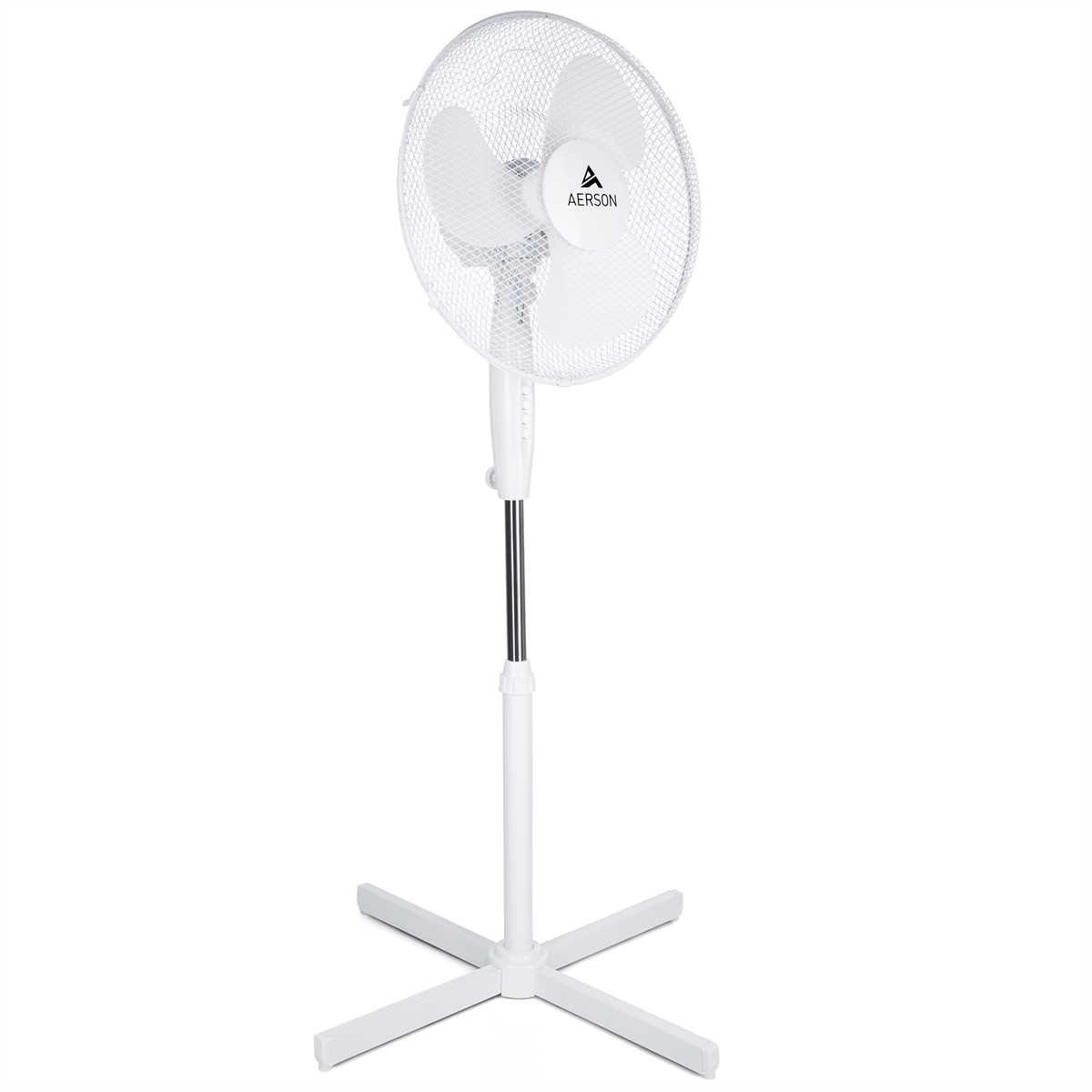 AERSON Standventilator Ventilator Ø40cm, höhenverstellbar bis 120cm, 3 Geschwindigkeitsstufen, Oszillation ca. 80°