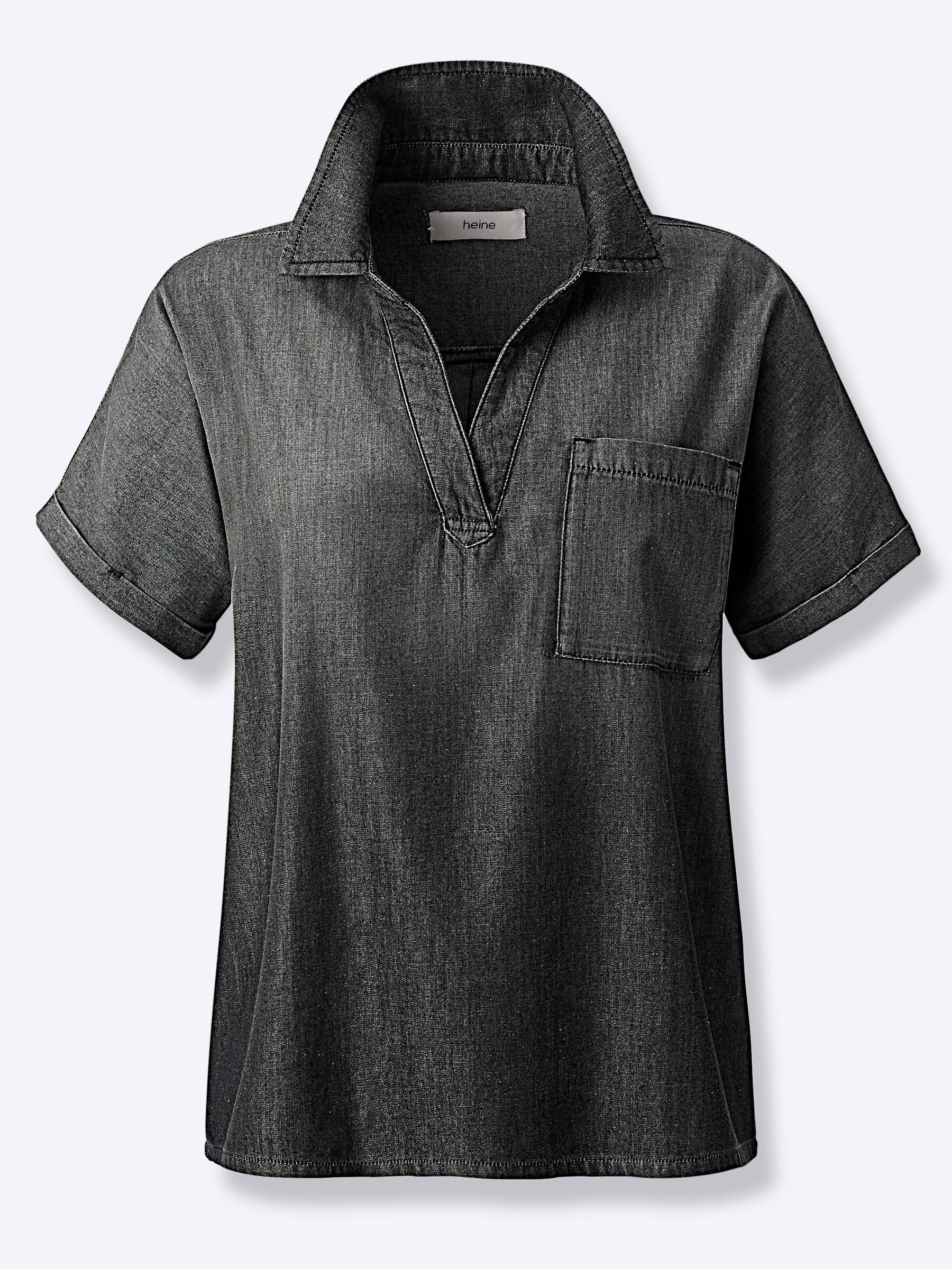 heine Klassische Bluse Jeansbluse Kurzarm