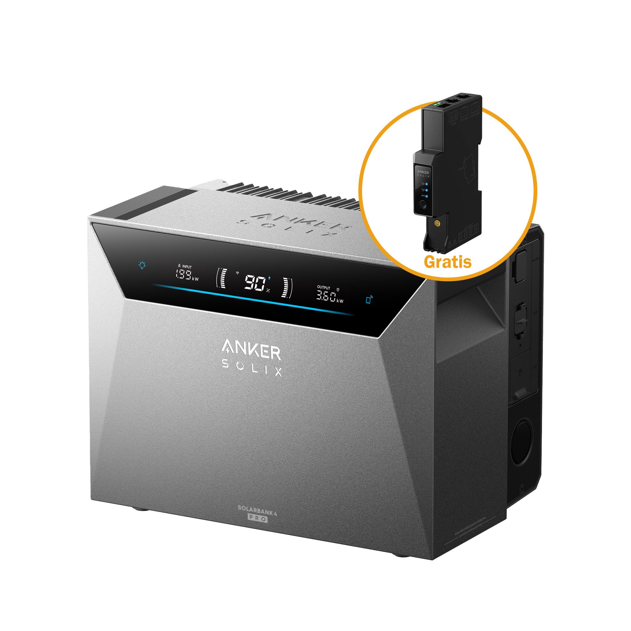 Anker Balkonkraftwerk Anker SOLIX Solarbank 4 E5000 Pro 5000W Solarspeicher, 2500 W, (Set), mit 2500W Ausgangsleistung, IP66