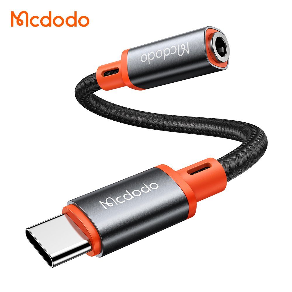 COFI 1453 CA-7561 Typ-C auf DC3.5 Buchse Audiokabel Adapter 11cm USB-C, grau Smartphone-Adapter