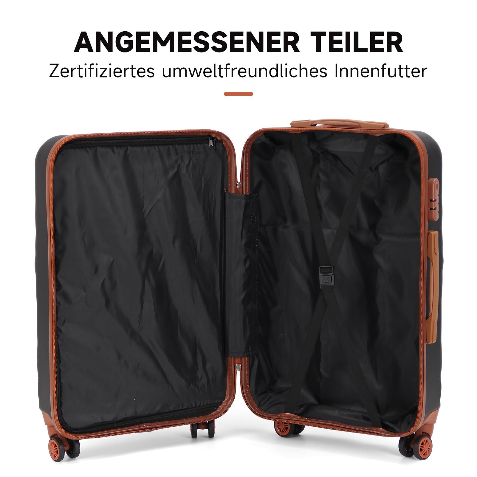 Rollen, (set, Trolleyset Teilig Rollkoffer 4 Hartschale Hartschalenkoffer Trolley tlg., Set Kofferset 3 ABS, 3 M-L-XL Reisekoffer Grau 3), - HOMELUX