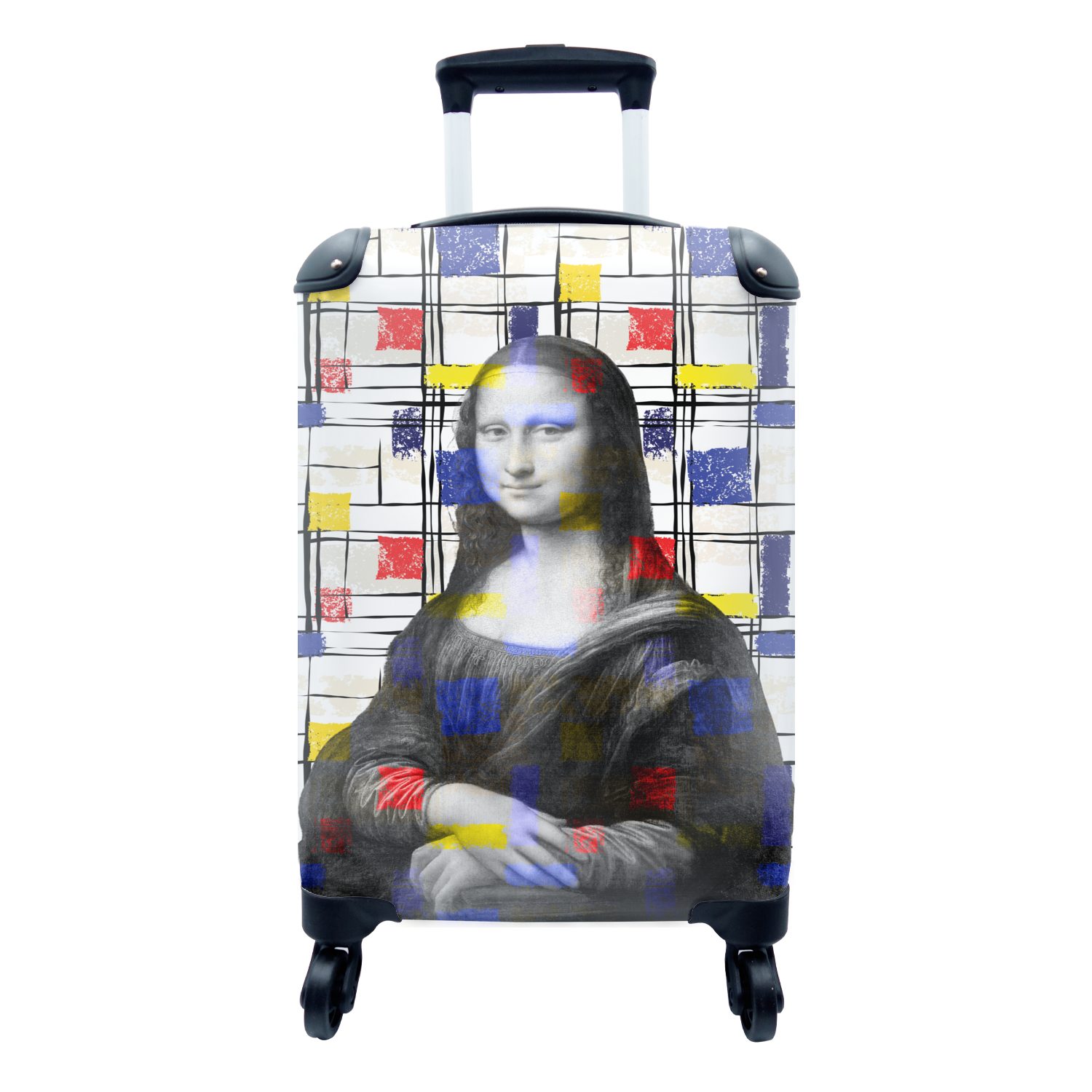 Alte Reisekoffer Mondrian Mona rollen, Ferien, für Lisa Handgepäckkoffer mit Meister, MuchoWow Rollen, Reisetasche 4 Trolley, Handgepäck - -