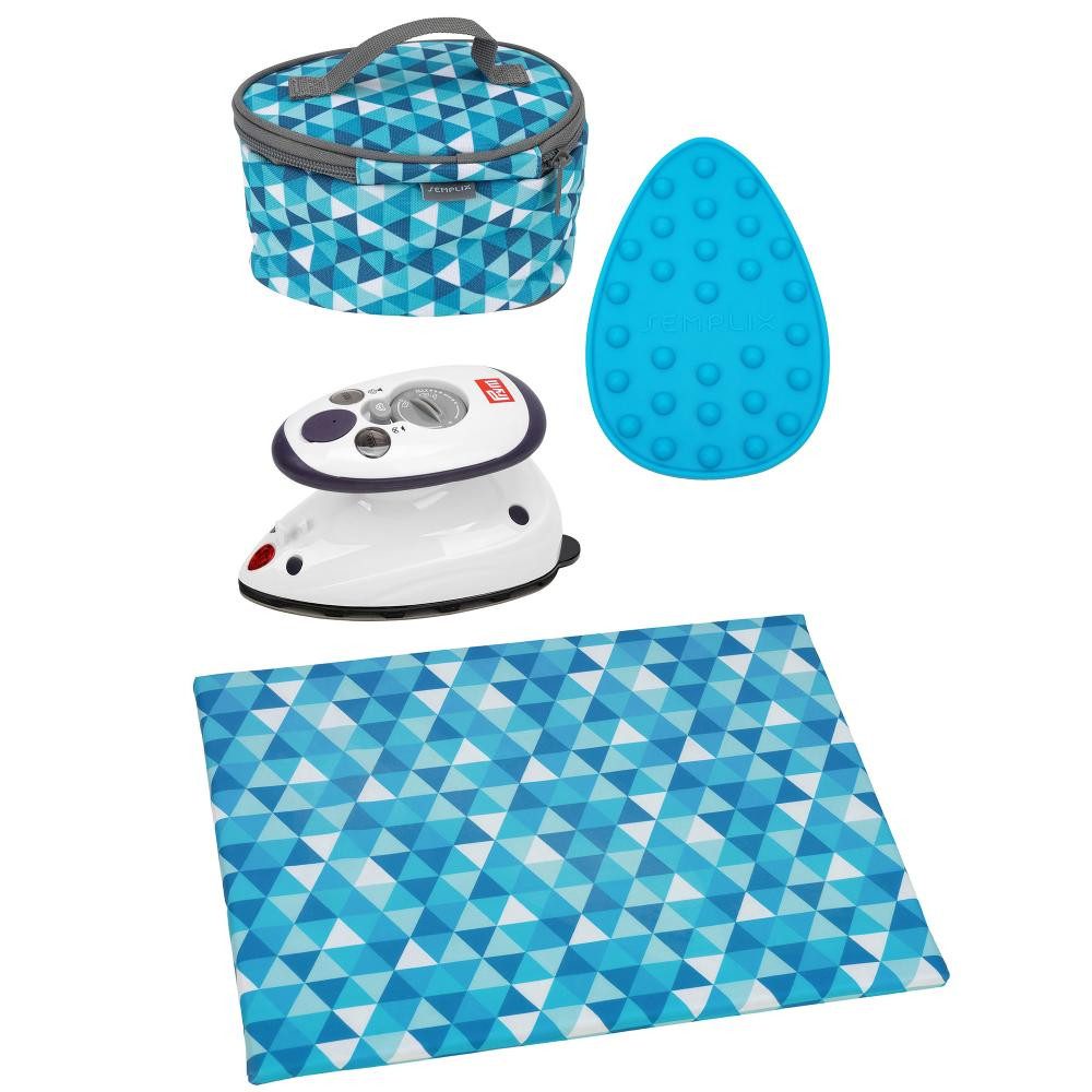 Semplix Dampfbügeleisen - Bügelset - Prym Mini-Bügeleisen/Bügelunterlage+Ablage/Tasche