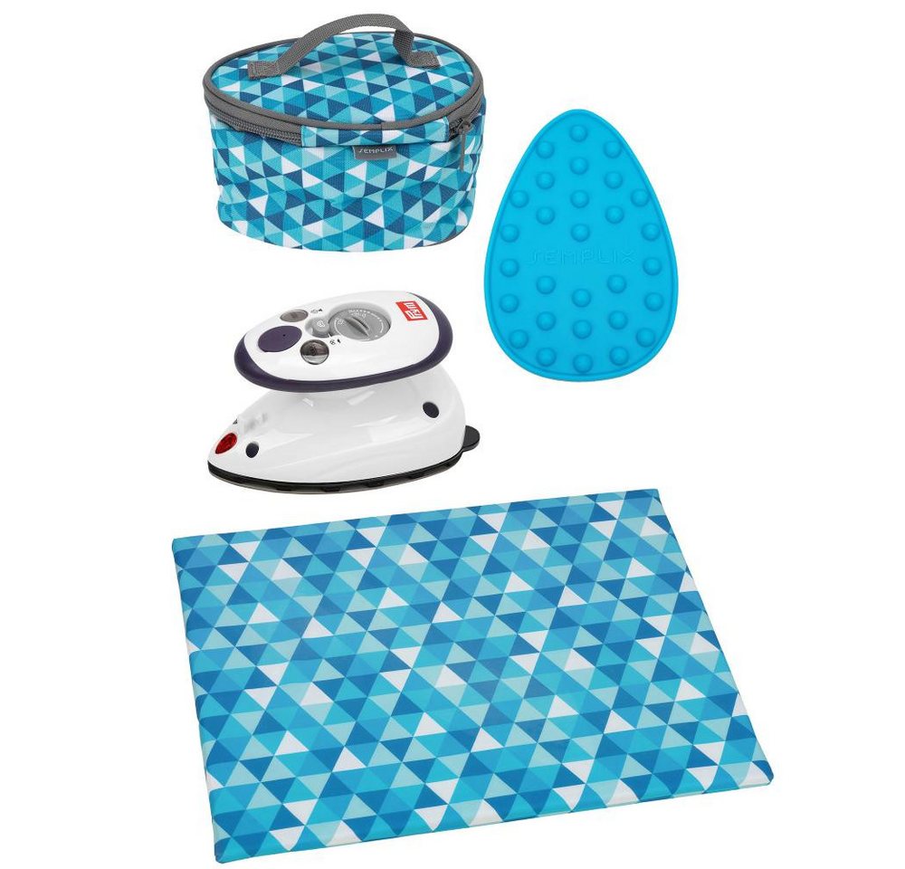 Semplix Dampfbügeleisen - Bügelset - Prym Mini-Bügeleisen/Bügelunterlage+Ablage/Tasche, 343 W
