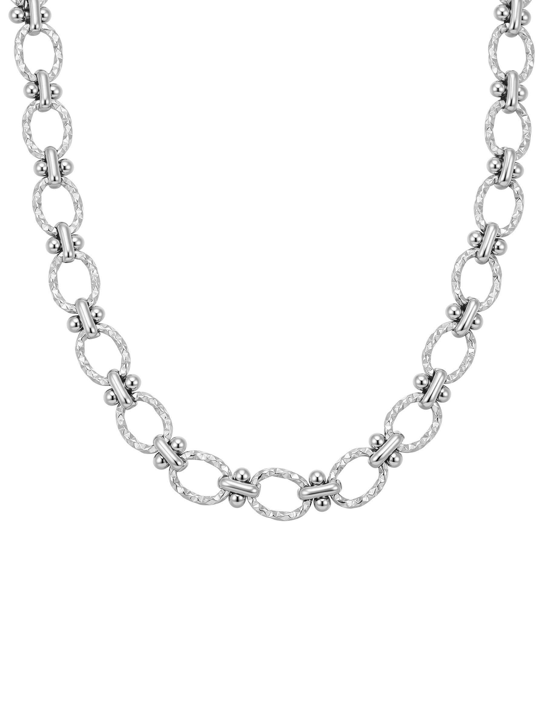 Hey Happiness Choker Damen Statement Gliederkette aus Edelstahl, verstellbare Halskette, moderne grobe Kette für Layering-Looks, Geschenk für Frauen