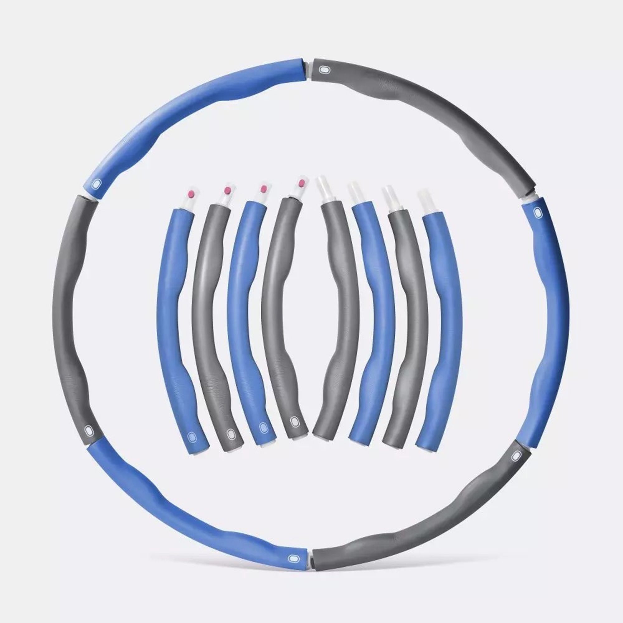 Technofit Hula-Hoop-Reifen Hula Erwachsene zum Anfänger, blau Hula Hoop Hoop Reifen Abnehmen, Fitnessgerät Zusammenstecken