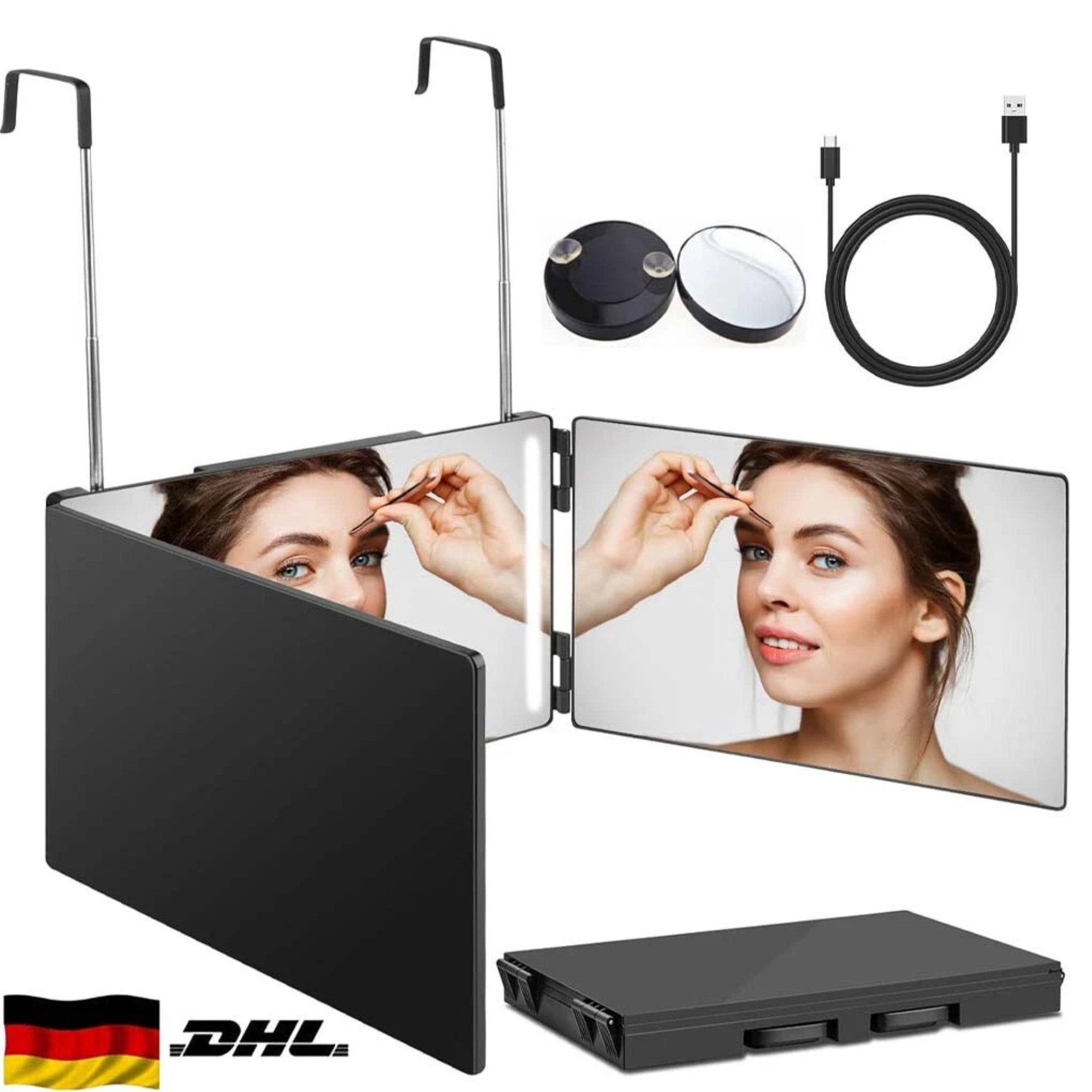 Vivitar Kosmetikspiegel 360° 3-Wege-Spiegel mit Höhenverstellbarem Haken, T günstig online kaufen