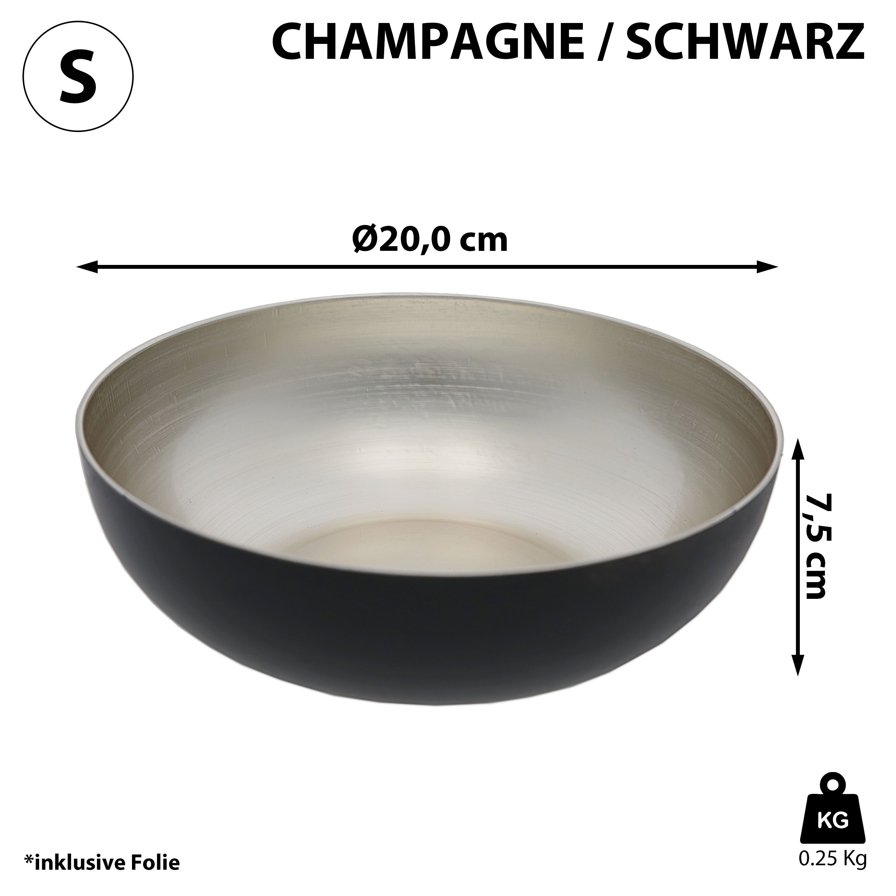 CEPEWA Dekoschale Dekoschale rund champagner schwarz günstig online kaufen
