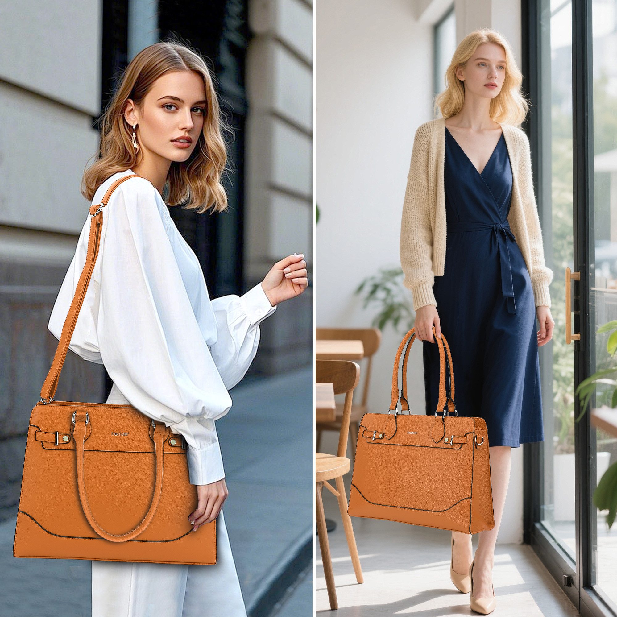 TAN.TOMI Aktentasche Damen Große Business Handtasche Schultertasche Arbeit Schule, Multi-tasche Beuteltote Hobo Tragetasche für Büro Arbeit Schule
