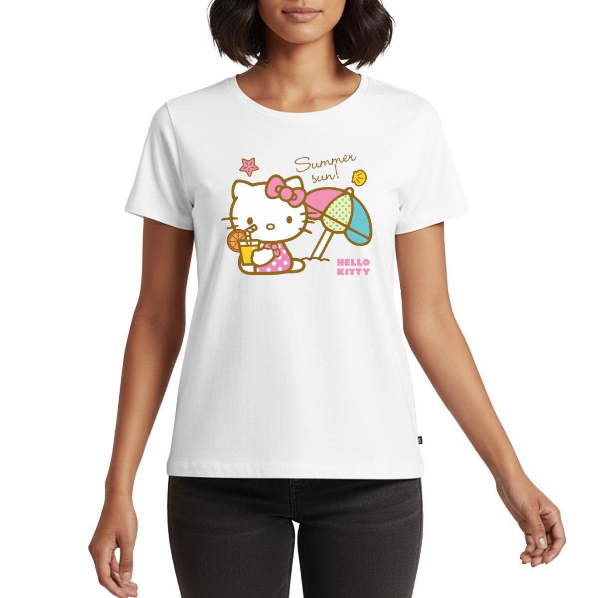 T-Shirt Hello Kitty Am Strand Summer Sun Frauen Premium T-Shirt