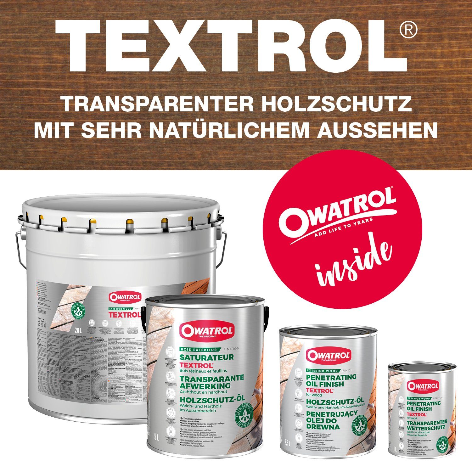 OWATROL Holzöl TEXTROL [5L] - Holzöl für den Außenbereich