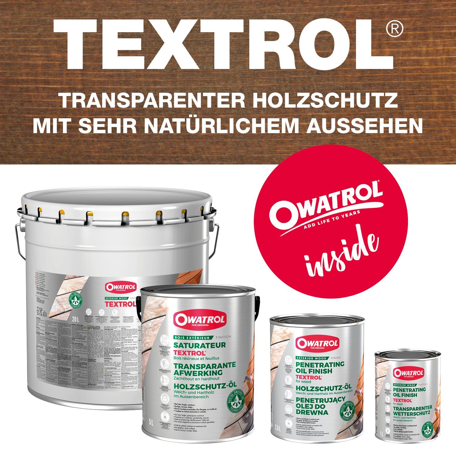 Außenbereich den [5L] TEXTROL OWATROL transparent für - Holzöl Holzöl