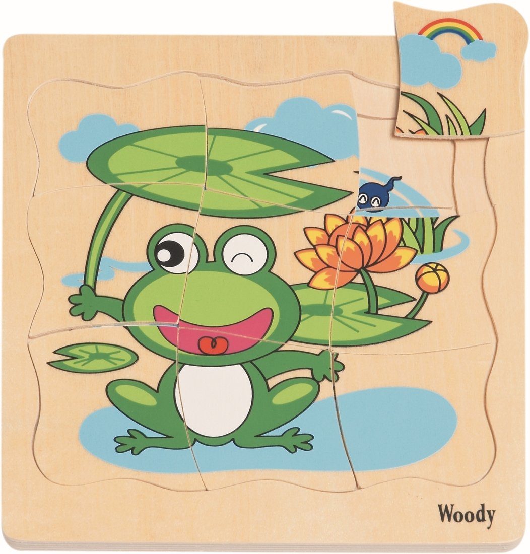 - Woodyland 3 - Legespiel D 4 90078 Rahmenpuzzel Ebenen. mit Lernspielzeug Frosch Puzzle