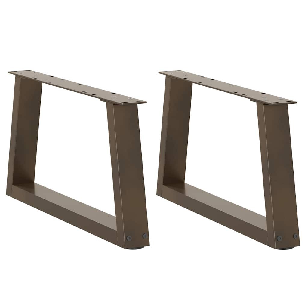 vidaXL Tischbein Couchtischbeine V-Form 2 Stück Naturstahl 50x(30-31,3) cm Stahl