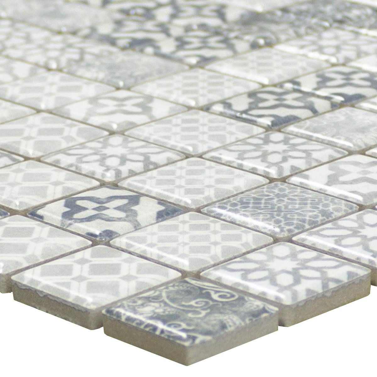 Mosafil Mosaikfliesen Keramik Mosaikfliesen Solavita Grau, Keramik 29.700x29.700, grau, Verlegefertig auf ein Netz geklebt - Frostsicher