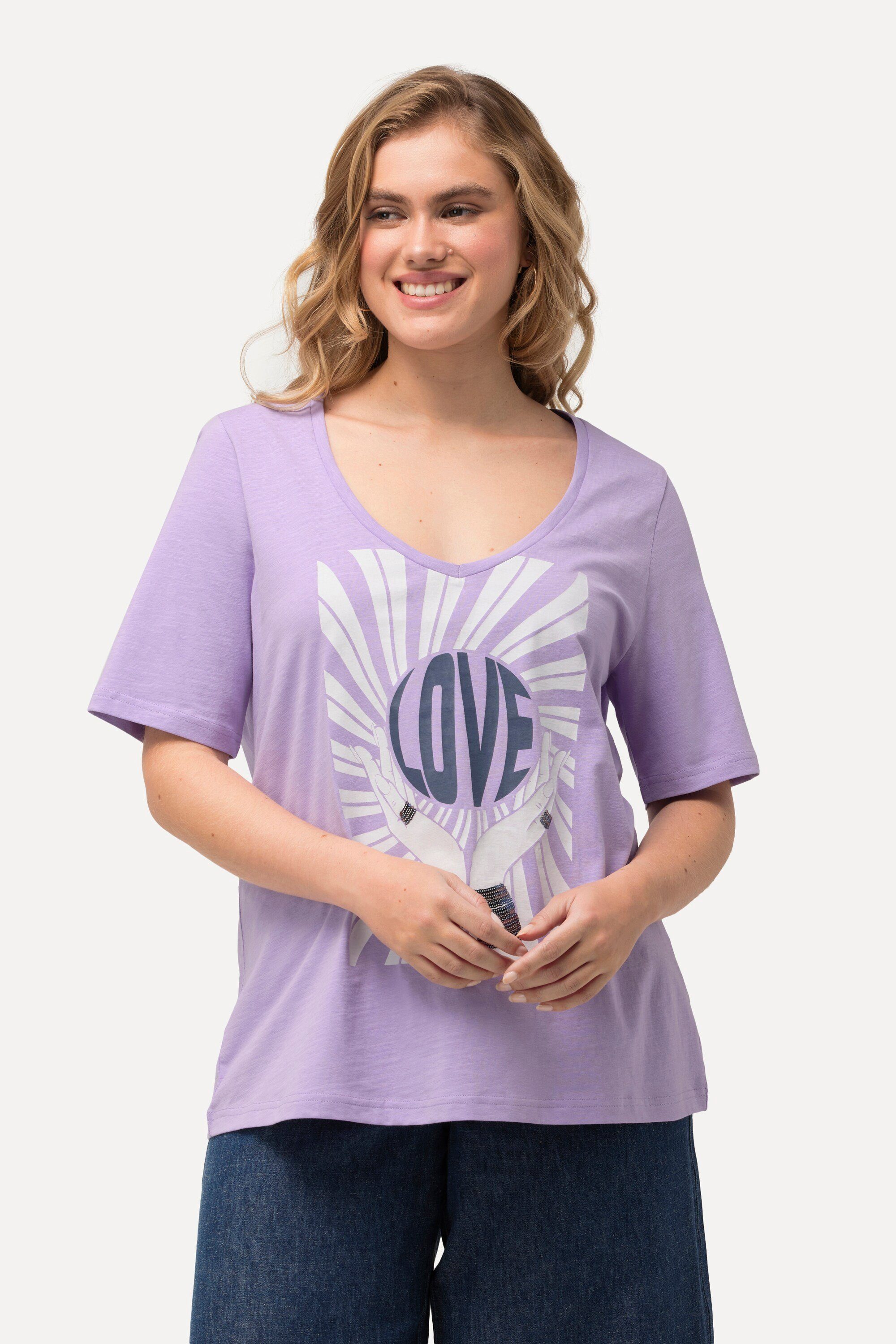 Ulla Popken T-Shirt T-Shirt Pailletten Classic günstig online kaufen