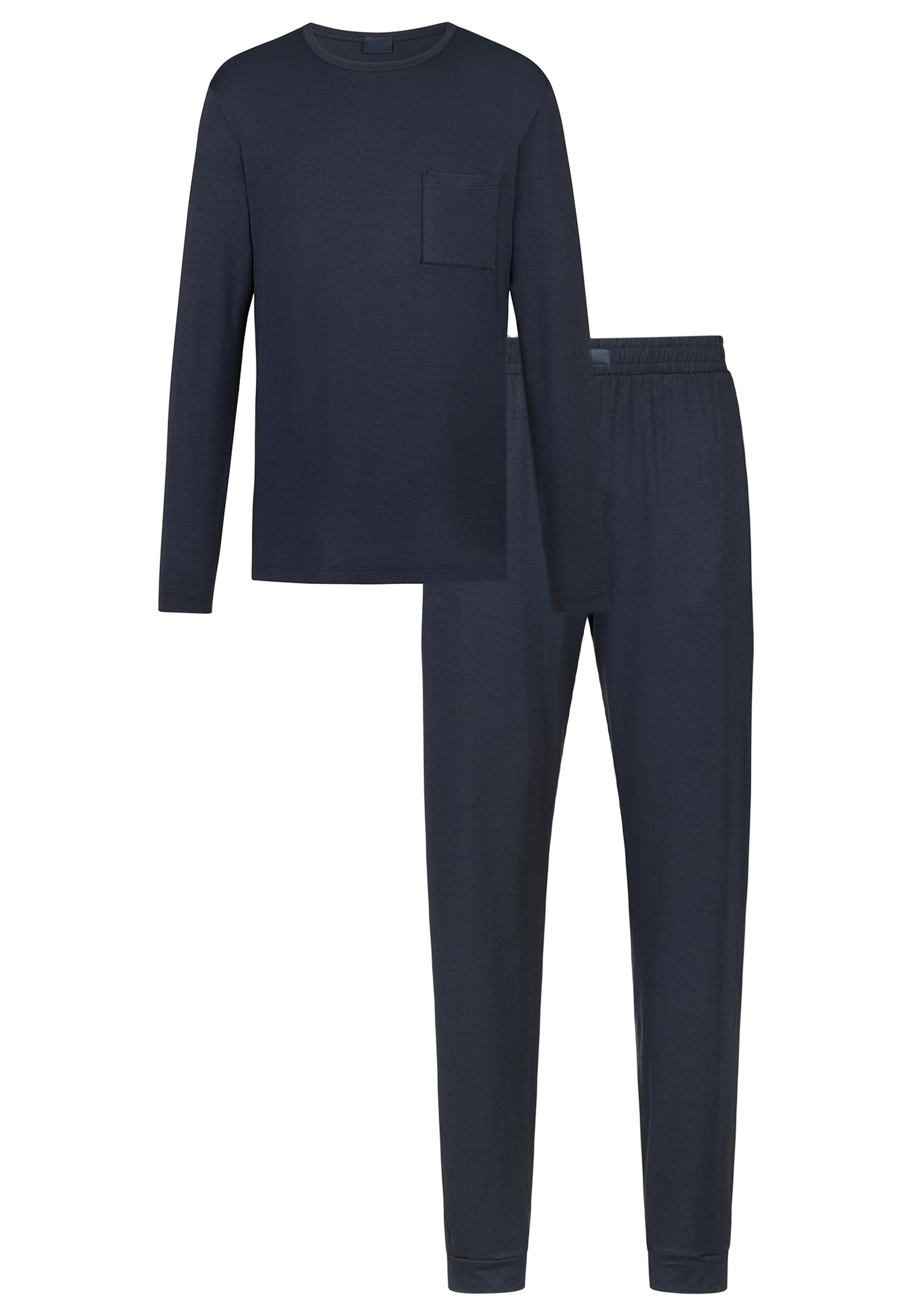 Mey Pyjama Jefferson (Set, 2 tlg) Schlafanzug - Blickdicht - Set aus Langarm-Shirt und langer Hose