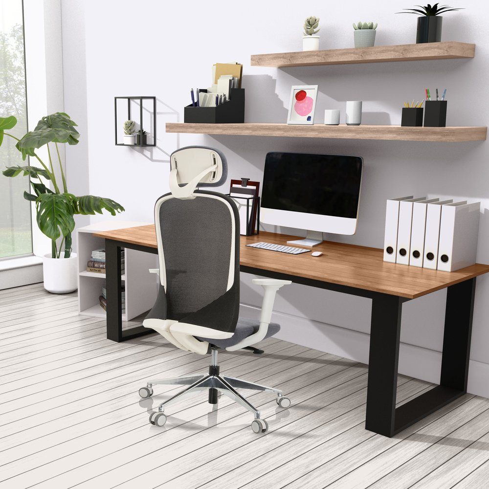 Schwarz Drehstuhl Profi ergonomisch hjh AVEZA St), Stoff/Netzstoff OFFICE Schreibtischstuhl (1 PRO Bürostuhl