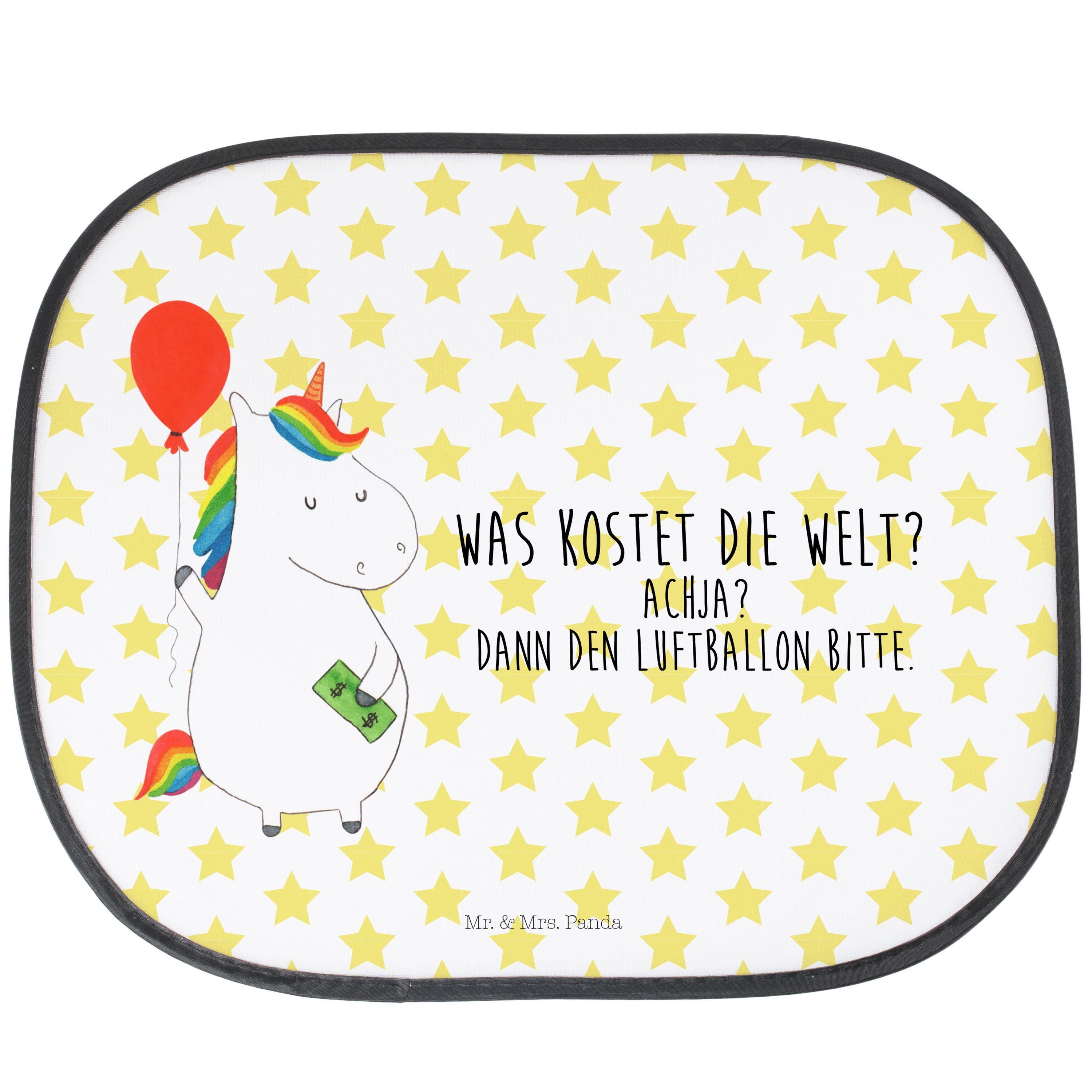 Sonnenschutz Einhorn Luftballon - Weiß - Geschenk, Einhörner, Freude, Sonnenschutz, Mr. & Mrs. Panda, Seidenmatt