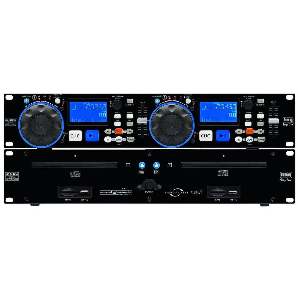 IMG STAGELINE DJ-Dual-CD- und MP3-Spieler IMG STAGE LINE CD-230USB DJ-CD-Player