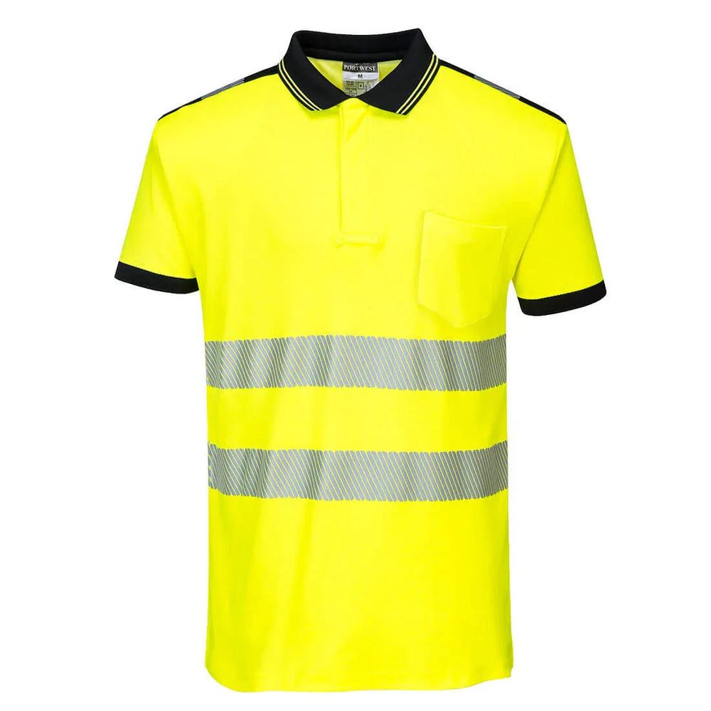 Warnschutz-Shirt Portwest PW3 Warnschutz-Poloshirt T180 Gelb
