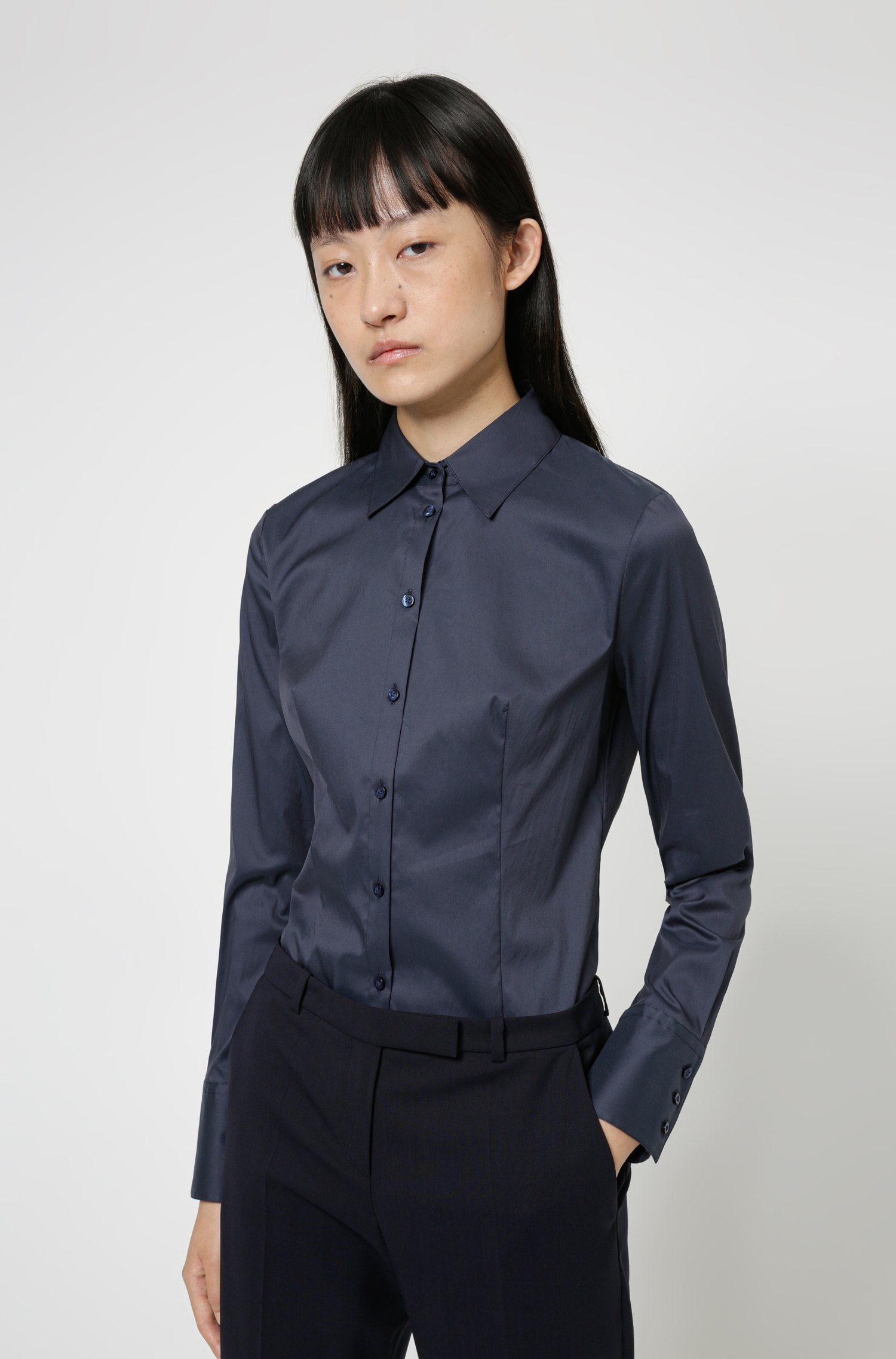 HUGO Klassische Bluse The Fitted Shirt (1-tlg)
