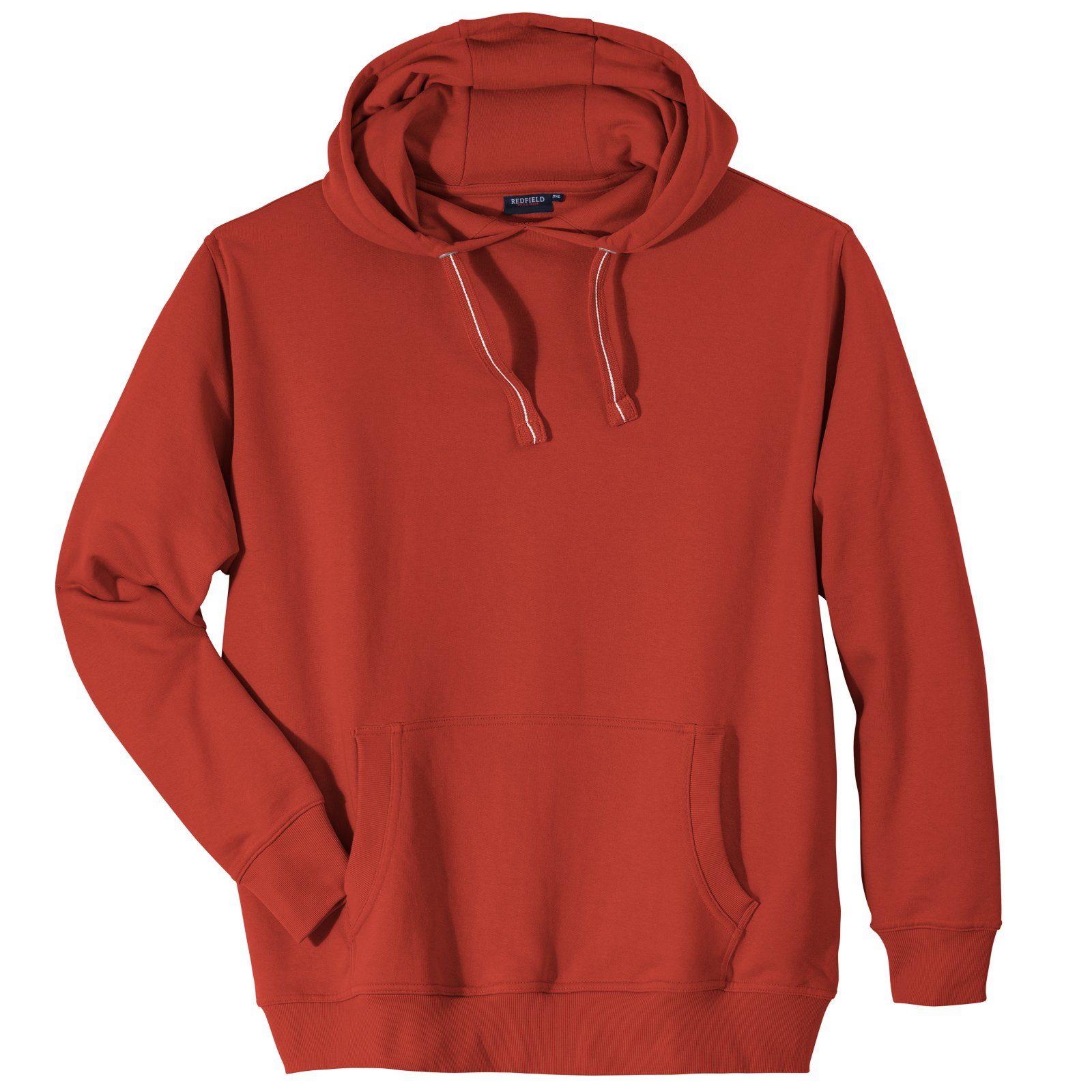 Übergrößen Basic kürbisorange Kapuzen-Sweatshirt redfield Redfield Kapuzensweatshirt Herren